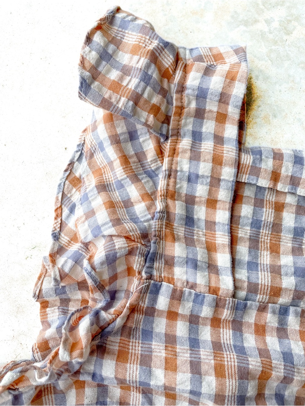 Madewell XL Plaid Ruffle Strap Button Front Tank Top Cottagecore - Picture 3 of 6